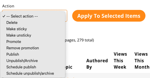 Bulk actions