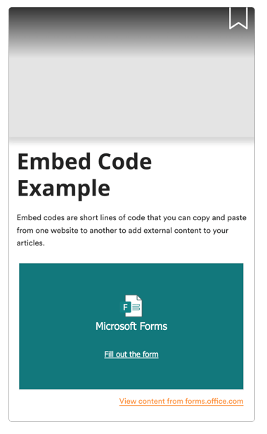 Use Embed Codes to Add External Content to Articles